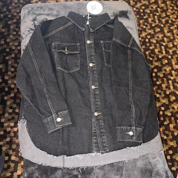 Princess Polly Allen Denim Jacket in Black Size 4 New with tag - Picture 5 of 14